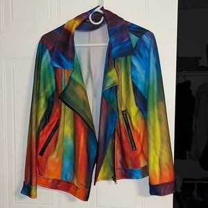 Light multi color moto jacket size xl
